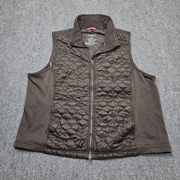 LL Bean Quilted Vest Sz 2X Brown Zip Front Outdoor Layer Nature Gorpcore OHMT1L - Picture 1 of 6